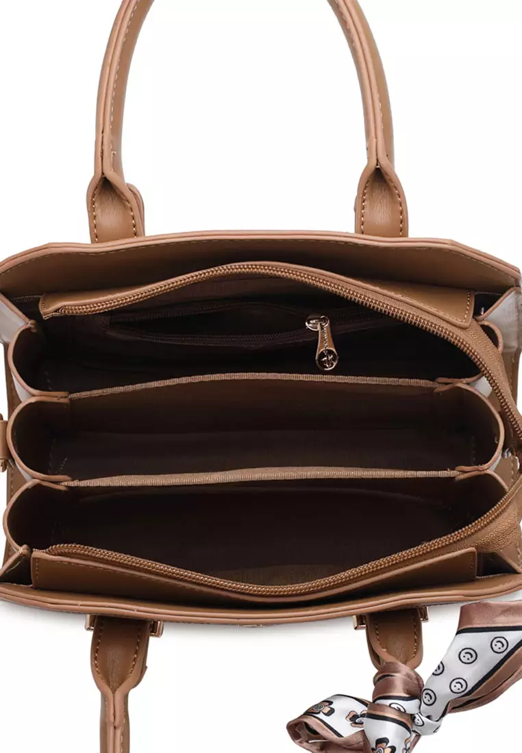 Women's Top Handle Bag / Sling Bag / Crossbody Bag - Brown