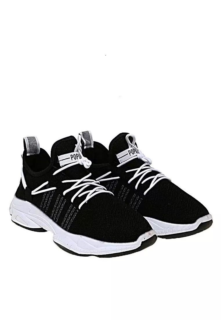 Chayton Sepatu Olahraga Pria Sneakers Nine Lines Material Cloth ORIGINAL - Black white