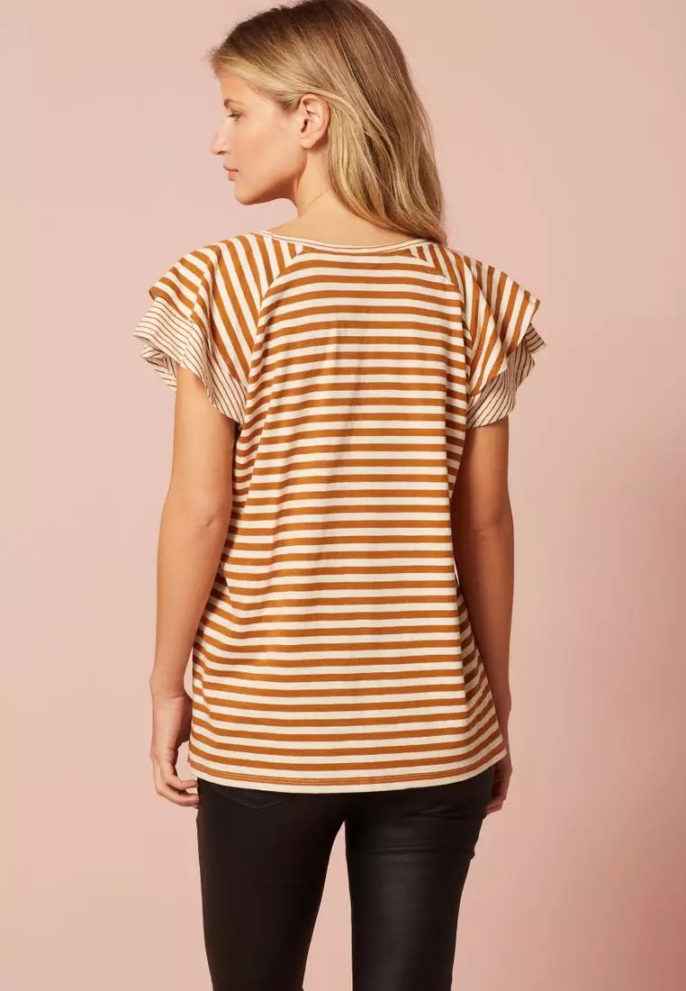 Next Short Flutter Sleeve Scoop Neck T Shirt 2024 Buy Next Online Zalora Hong Kong 3635