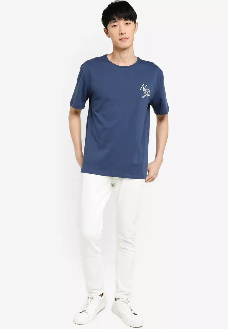 Navy North Shore Printed T-Shirt