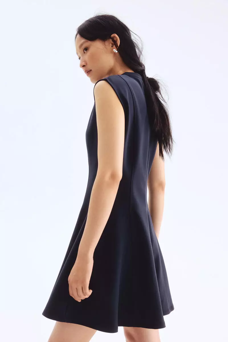 Flared-skirt mini dress