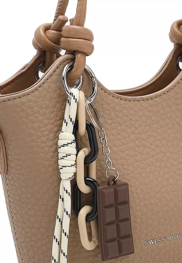 Women's Top Handle Bag / Sling Bag / Crossbody Bag / Shoulder Bag (Tas Tangan Wanita / Tas Selempang Wanita / Tas Bahu Wanita) - Cokelat