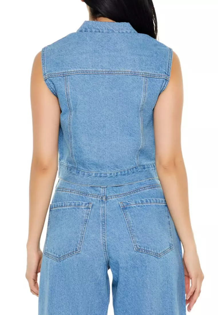 Cropped denim vest forever 21 online