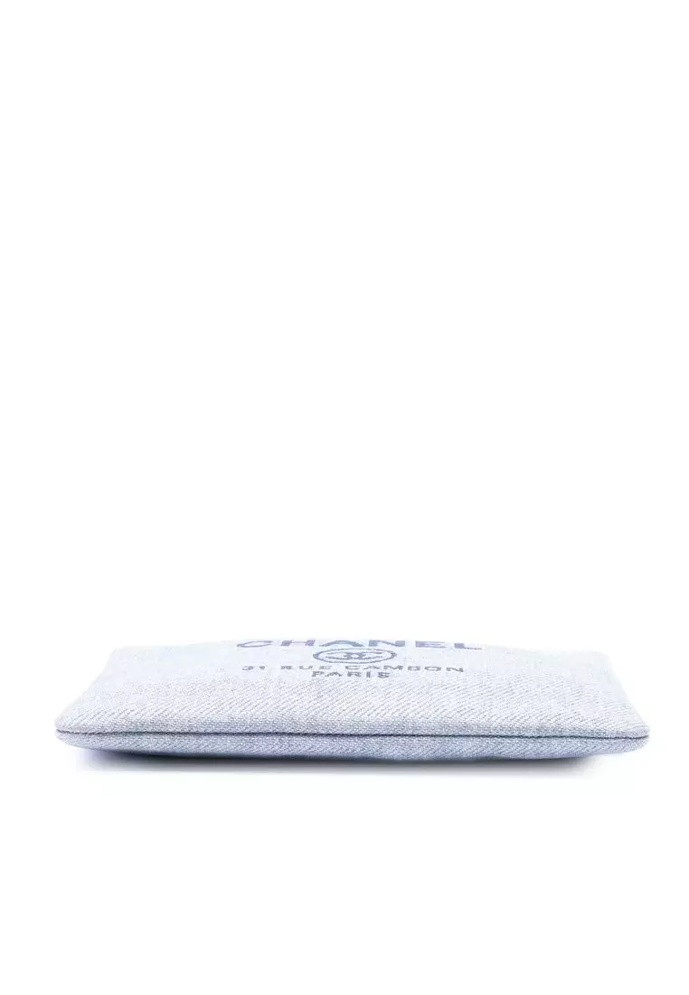 Pre-Loved Chanel Large Canvas Deauville O Case Clutch