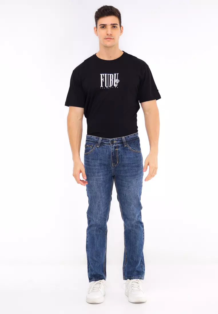 Denim Long Pants Slim Tapered
