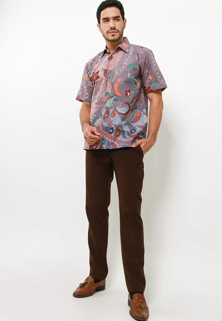 Numatya Kemeja Batik Tulis Premium Pria Casual Modern Lengan Pendek