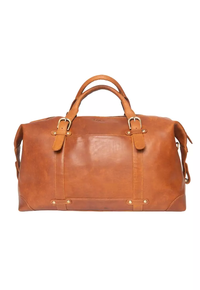 Vintage leather gym on sale bag