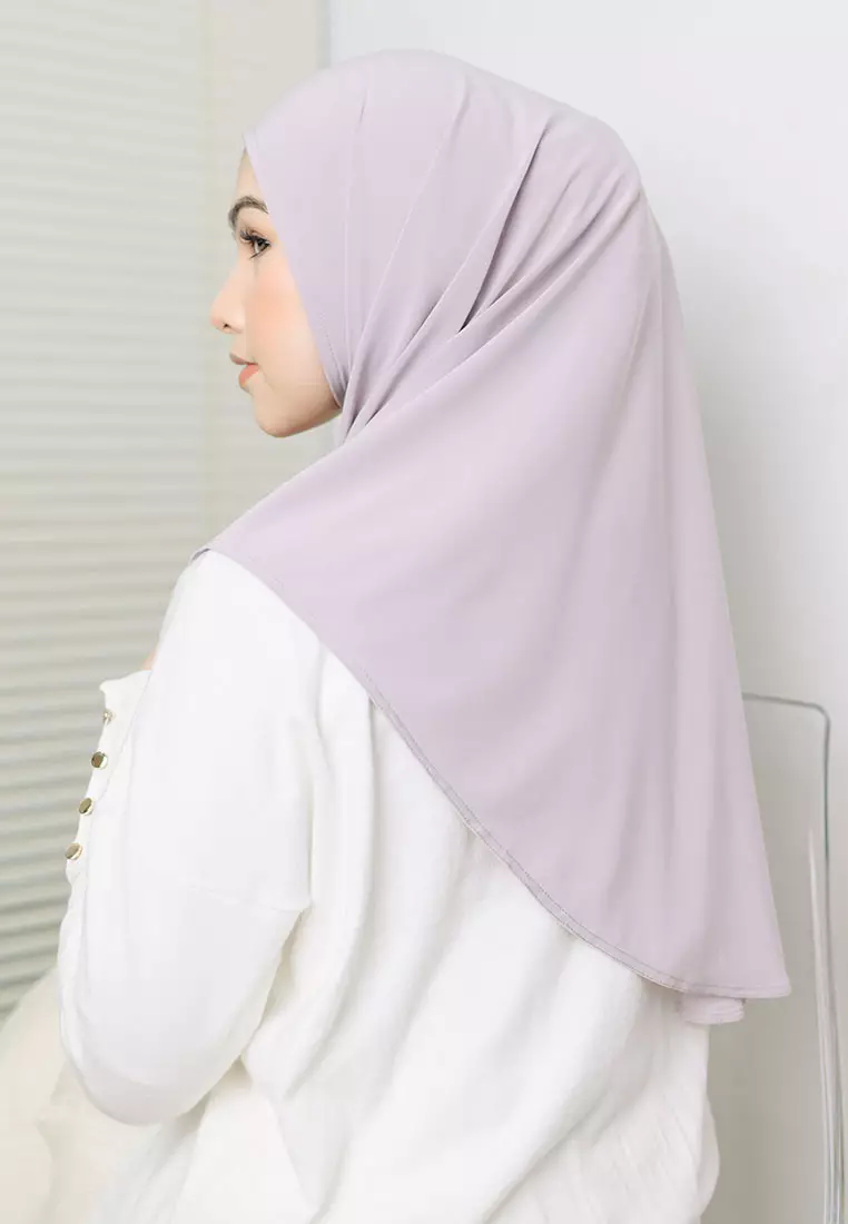 Qiya Instan Square New Series (Hijab Instan Segiempat Jersey) Light Grey