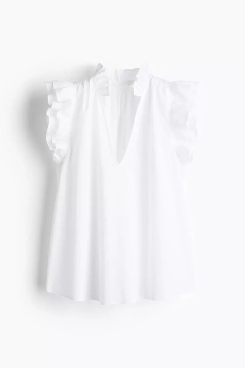 Frill-trimmed blouse