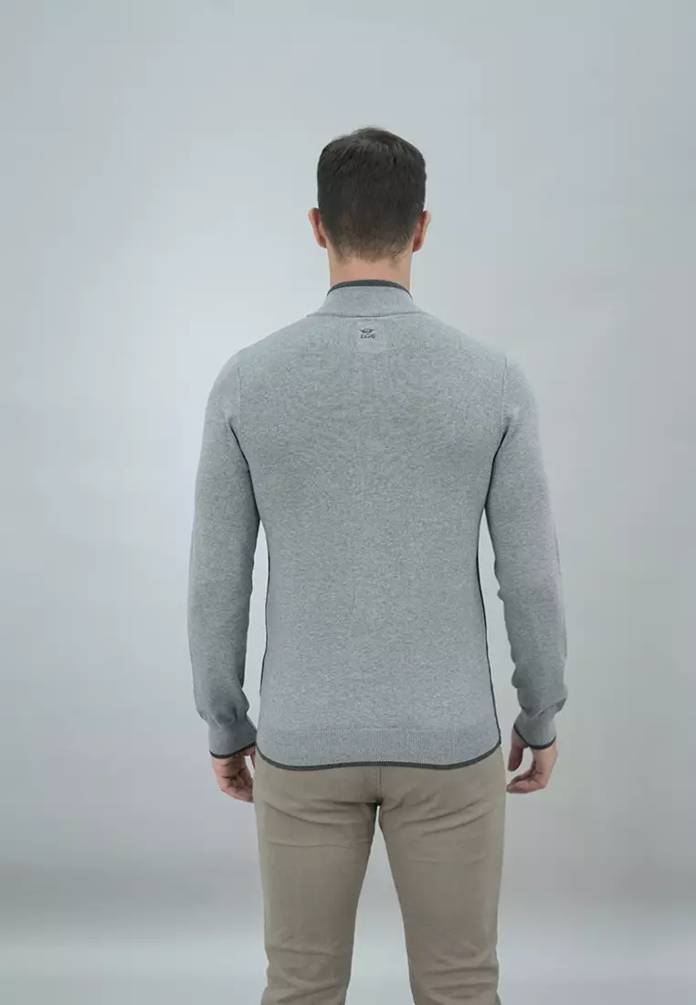 LGS - Sweater Casual Pria Lengan Panjang Warna Abu-Abu - CST.260.D064.39.C