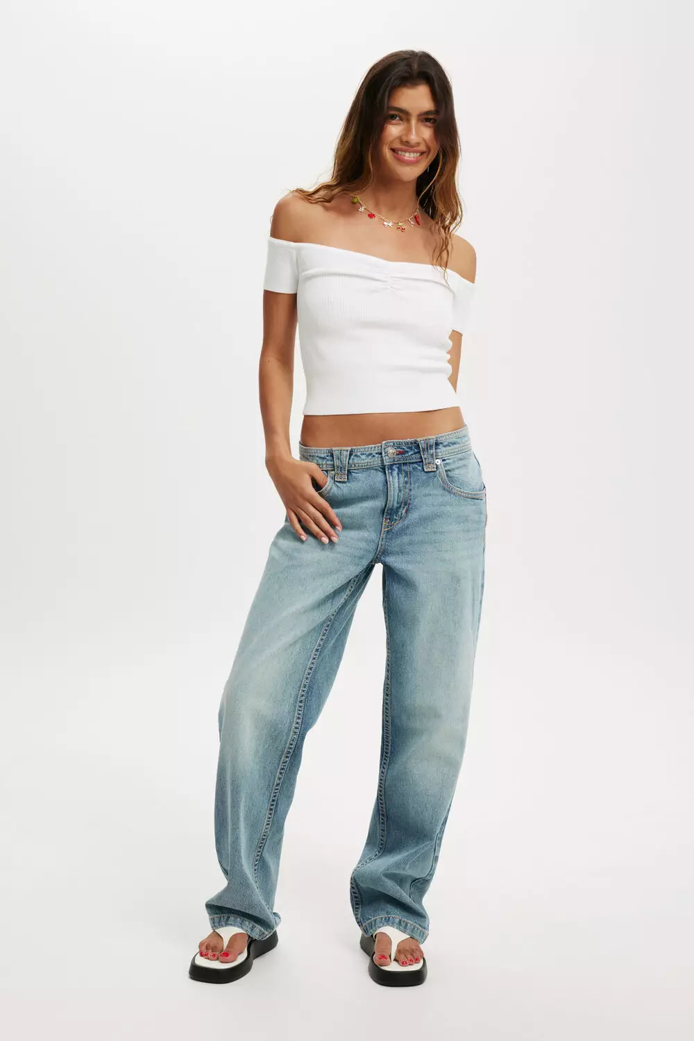 COTTON ON - ATASAN - EVERFINE GATHER BUST SHORT SLEEVE