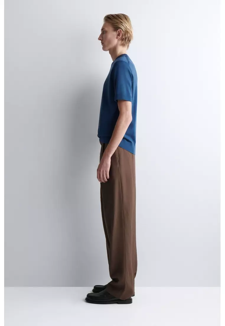 SLIM-FIT MERINO WOOL KNITTED T-SHIRT