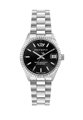 Philip Watch silver Philip Watch Caribe 31mm Black Sunray Dial Sapphire Crystal Women's Quartz Watch (Swiss Made) R8253597589 D22A4AC67256F6GS_1