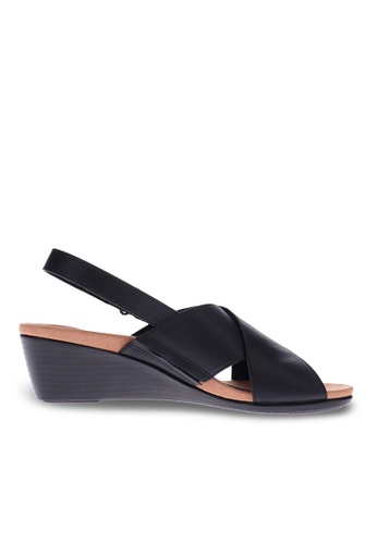 Vionic black wedge sandals clearance