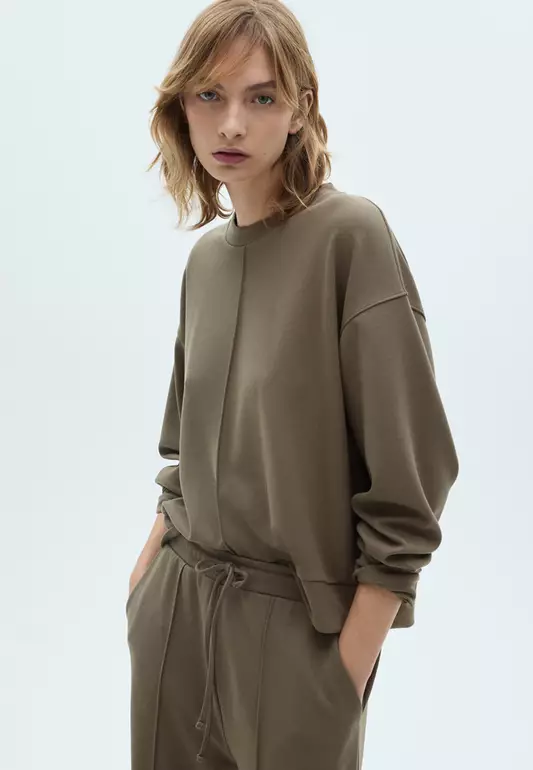 Oversized Sweatshirt With Stitching Detail