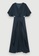 MAJE blue and navy Flowing Satin Scarf Dress 5D2C6AAAC21819GS_6