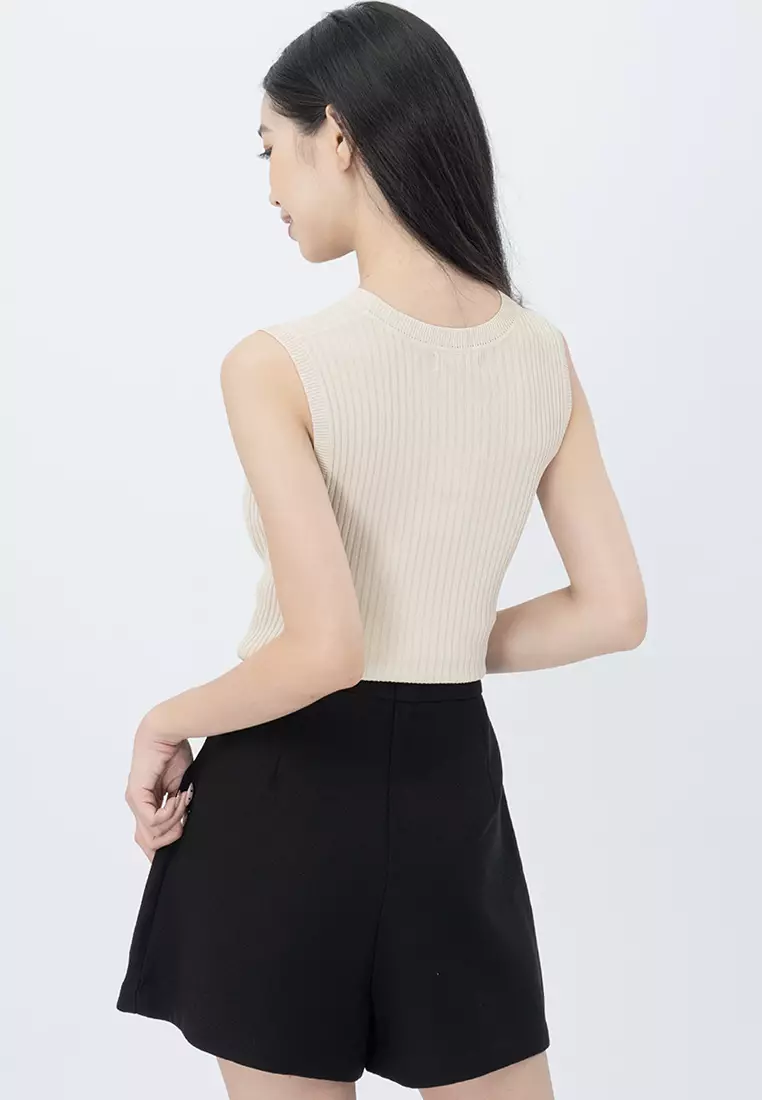 Knitted Sleeveless Basic Top