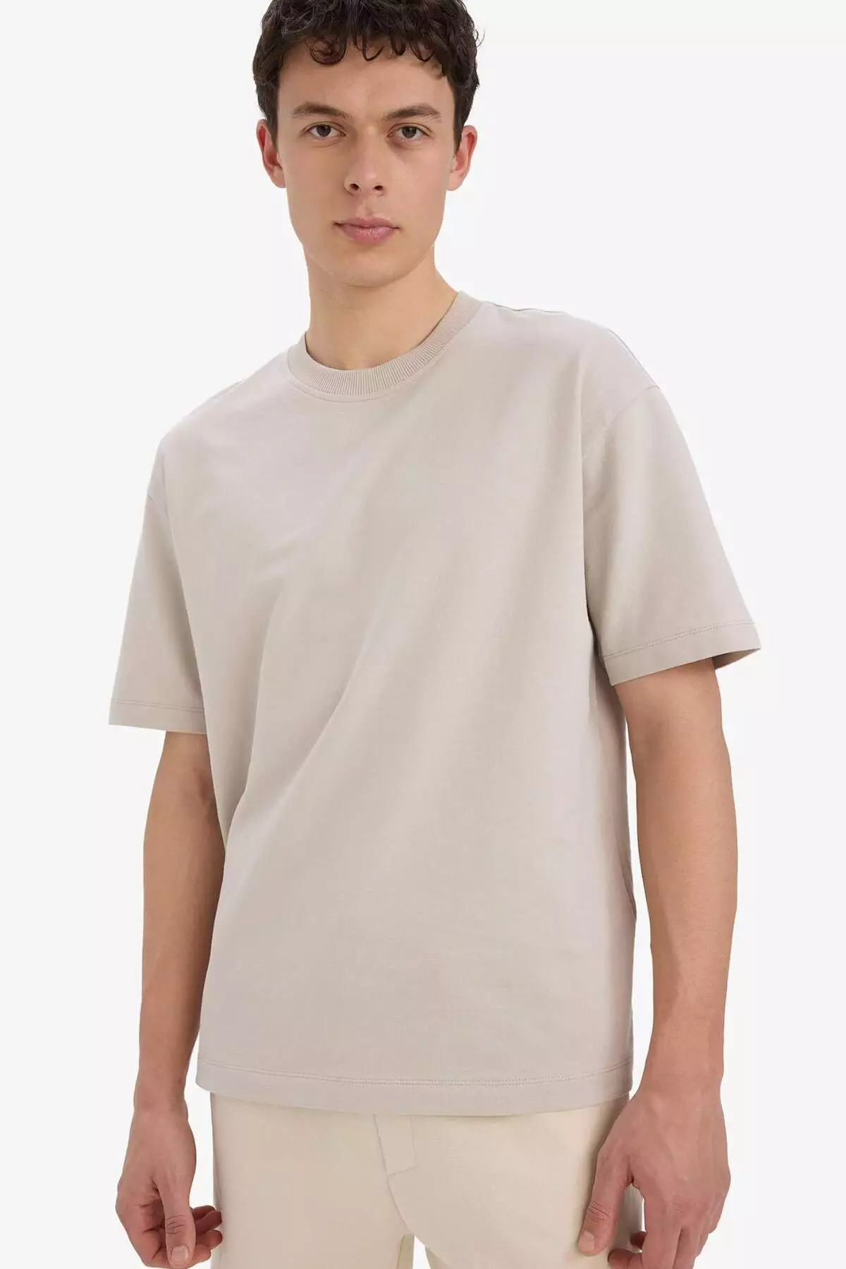 100% Cotton Relax Fit Crew Neck Short Sleeve Basic Plain T-Shirt D3673Ax25Sm