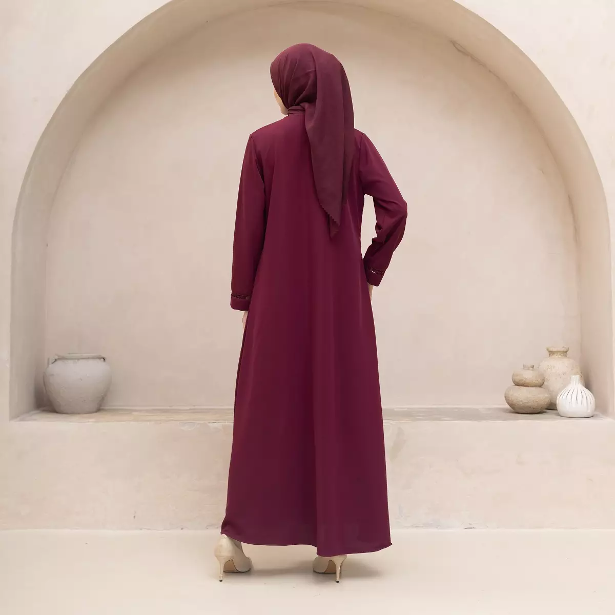 EPC Abaya Samira - Burgundy - Moonlit Elegance Series