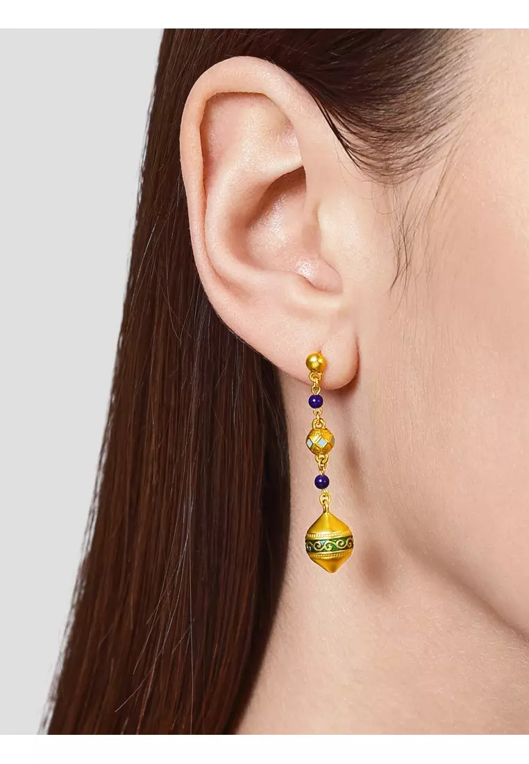 999 Gold Cultural Blessings  Earrings for Women 95614E