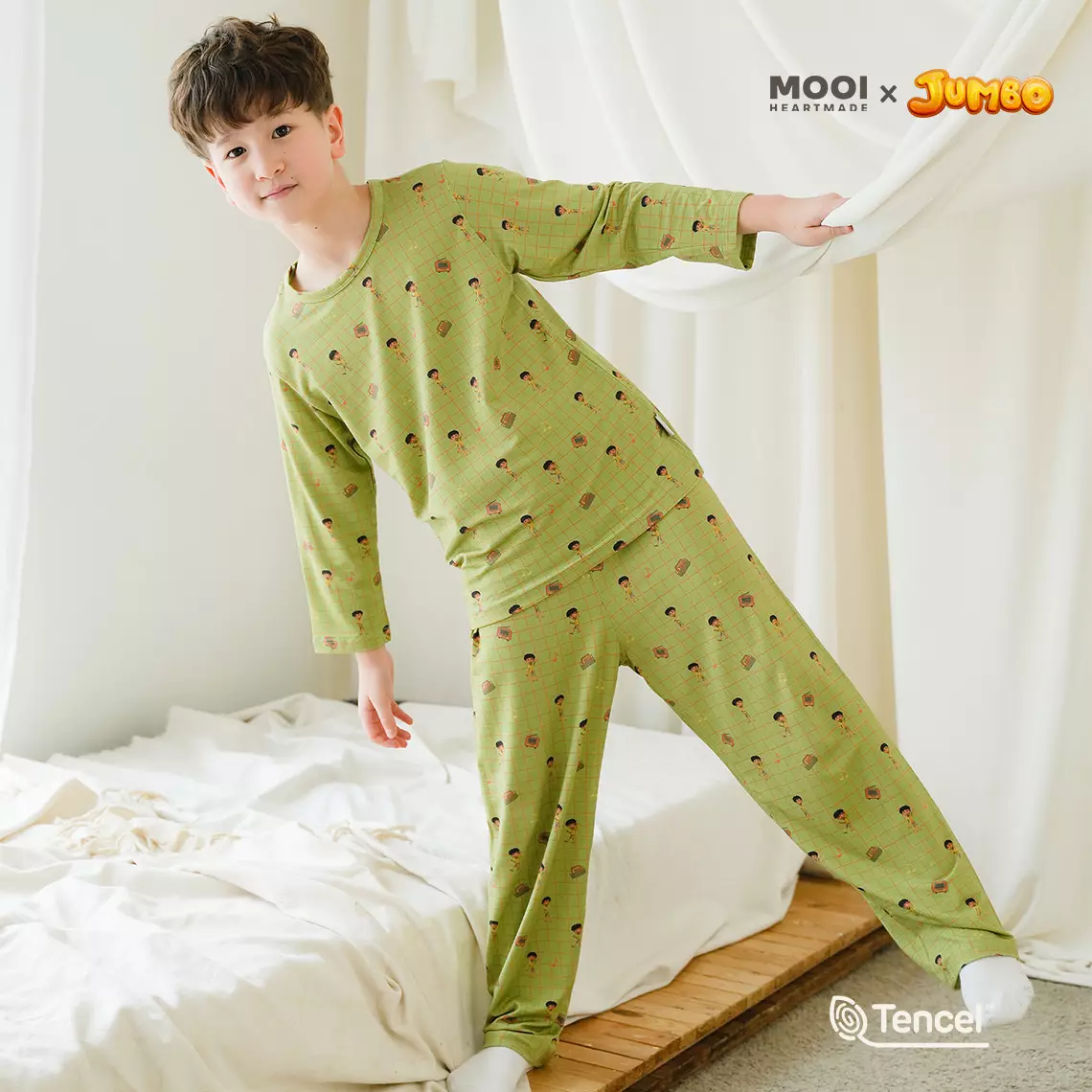 Mooi x Jumbo Setelan Anak Unisex Tencel Long Pajamas Kids - Mae