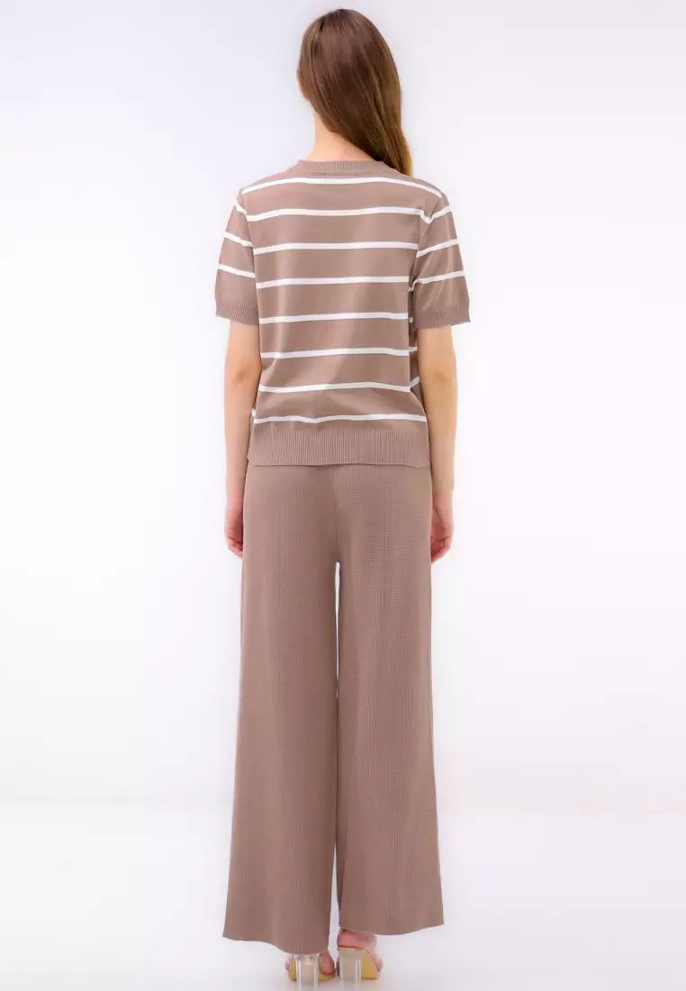 Ladies Knitted 2 In 1 Blouse & Pants