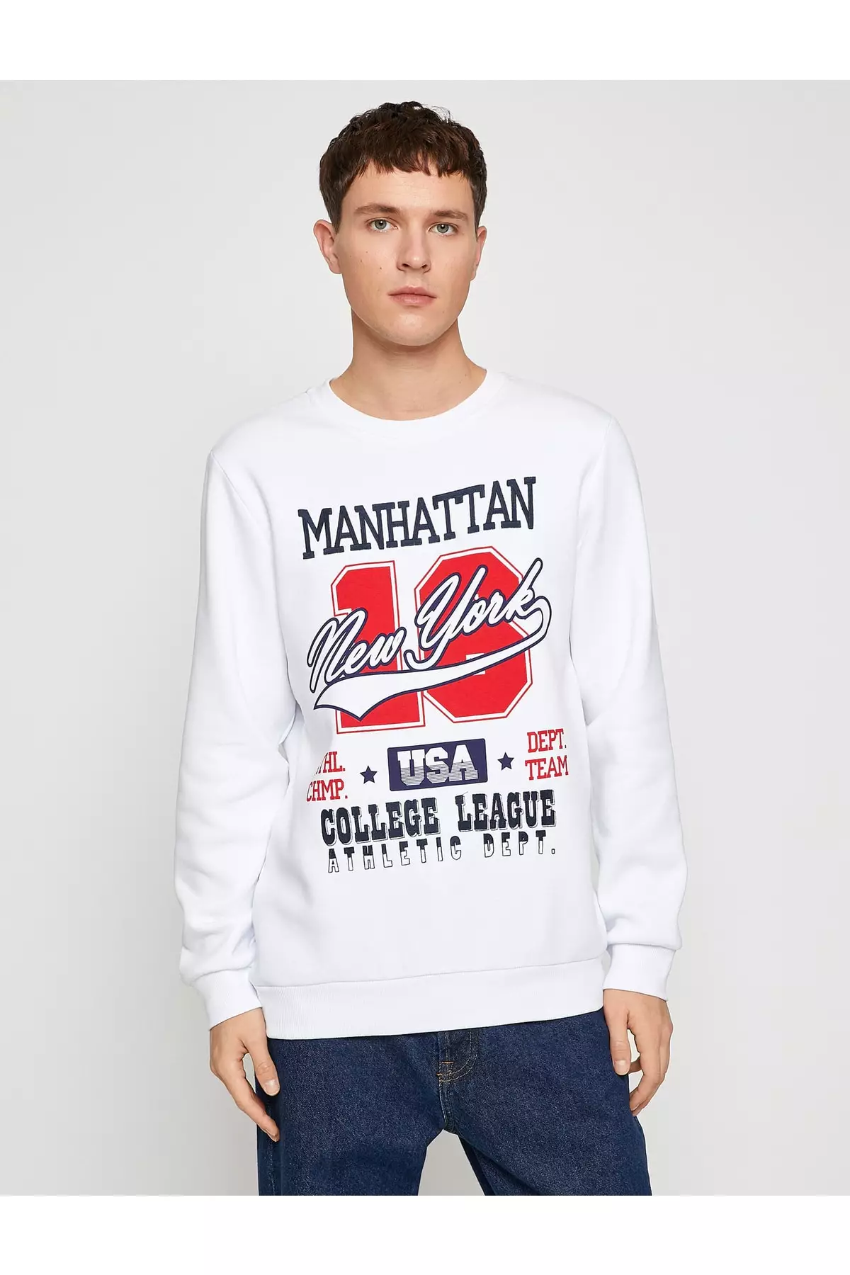 Relaxed Fit Printed Sweatshirt - White/NYC - Men