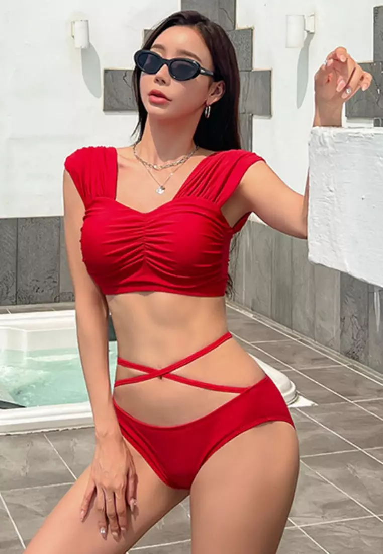 Red 2 clearance piece bikini