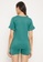 Clovia green Clovia Taurus Print Top & Shorts Set in Teal Green - 100% Cotton 7D808AAEE2C25CGS_4