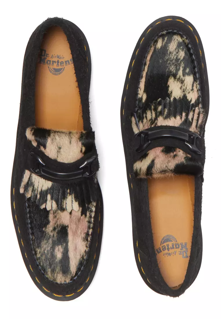 Adrian Snaffle Suede & Hair-On Black Loafers Women