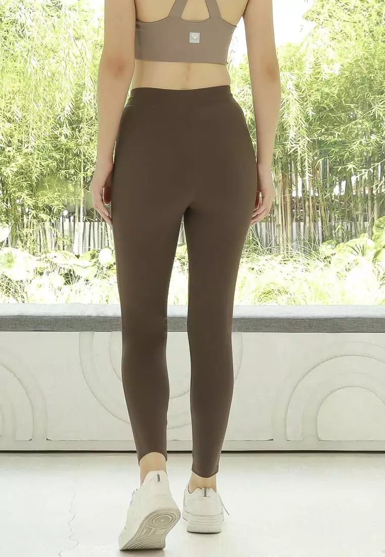 Fitwear - Celana / Legging Pendek Olahraga AURELIA COMPRSSION WAIST TIE - MOCCA