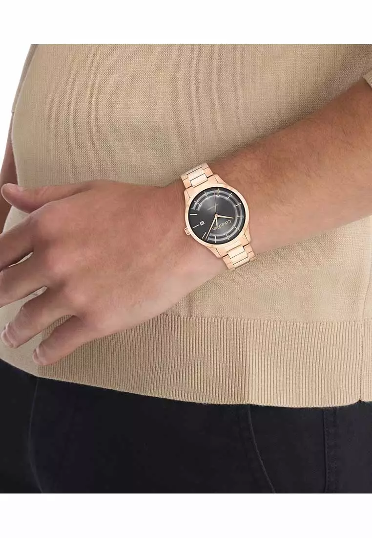 CK Iconic Unisex Watch Ionic Plated Rose Gold Steel Strap - Grey Dial 25300025