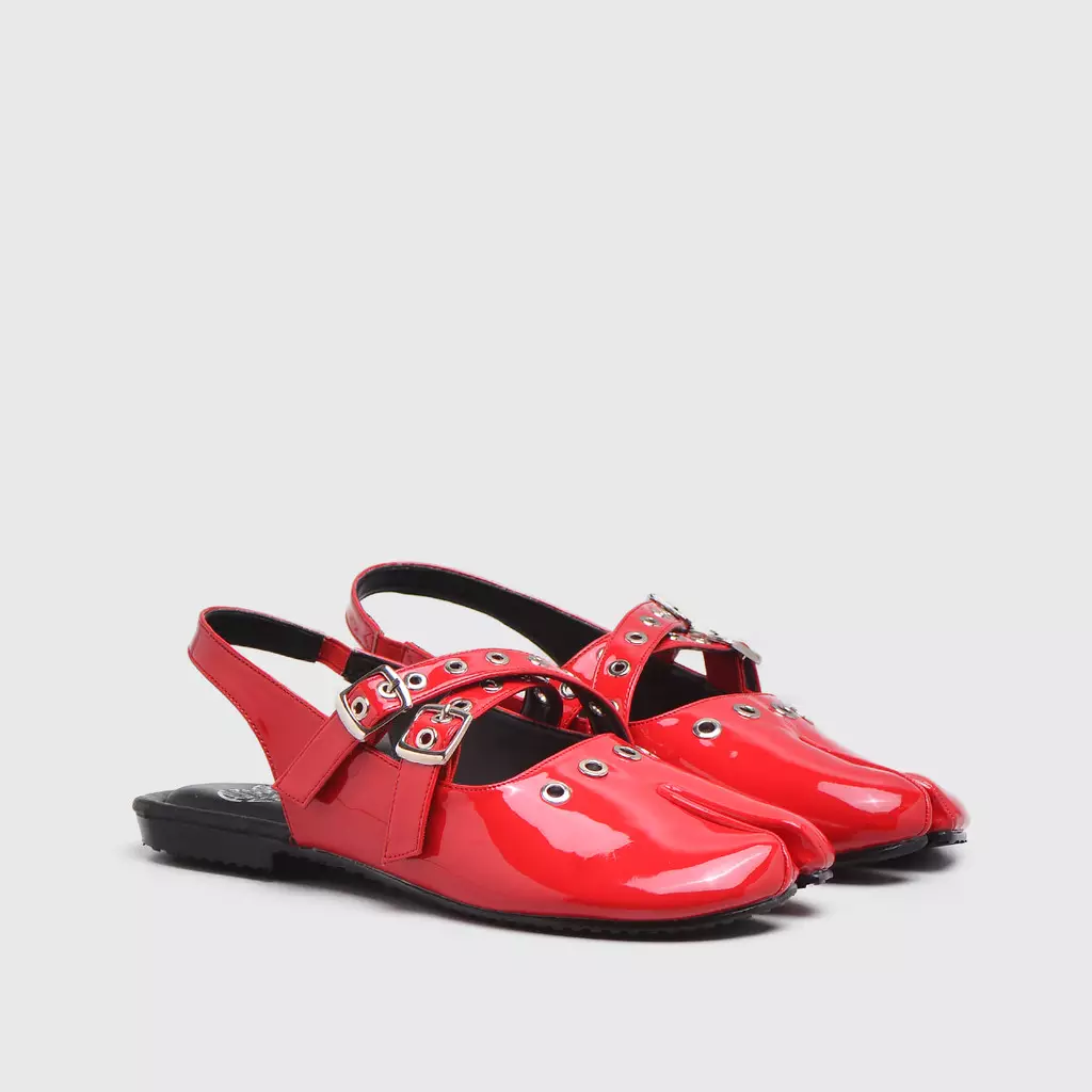 Flowie Flat Shoes Red