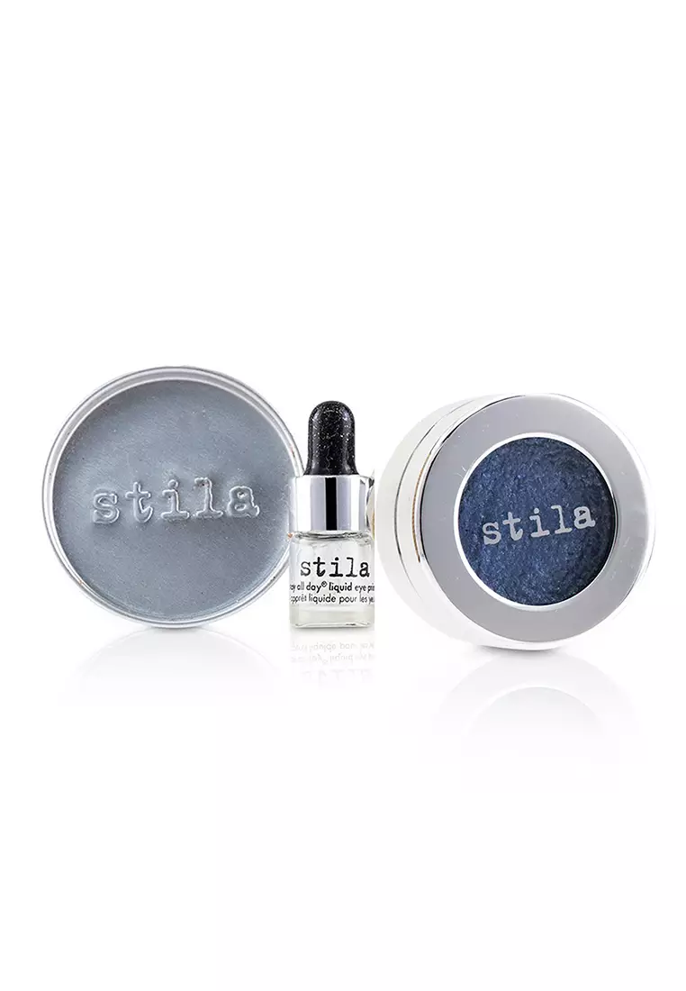 Stila - Magnificent Metals Foil Finish Eye Shadow With Mini Stay All Day Liquid Eye Primer - Metallic Cobalt 2pcs