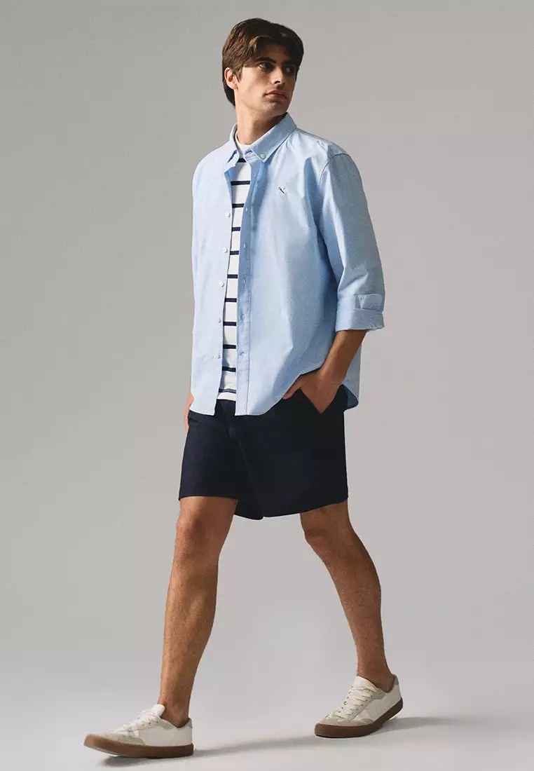 Regular Fit Basic Striped T-Shirt In  Knit Jersey