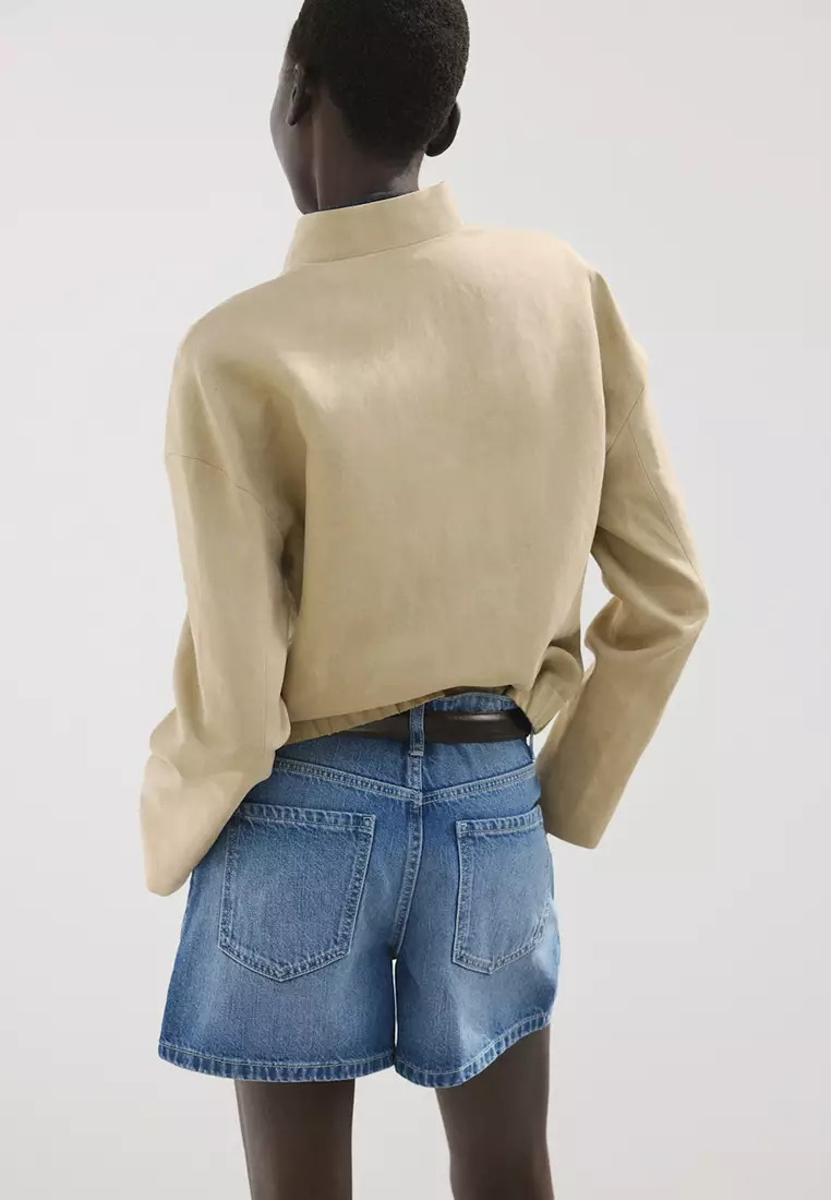 Straight Mid-Rise Denim Shorts