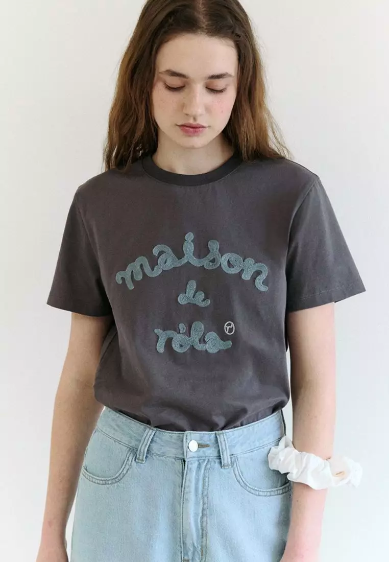 Maison De Rola Embroidery T-Shirt Charcoal