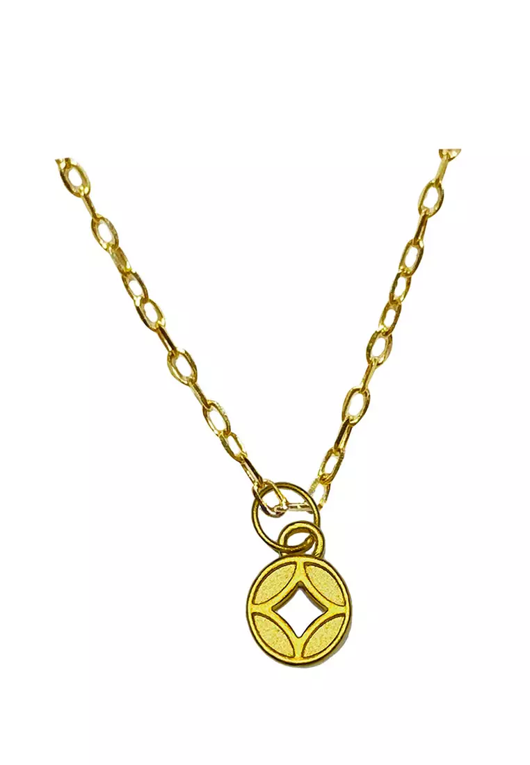 Gold coin hot sale necklace 14k