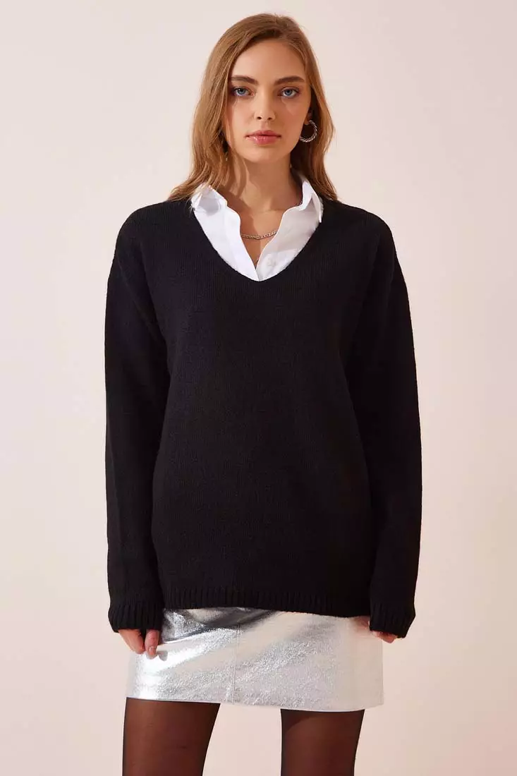 V-Neck Knitwear Sweater
