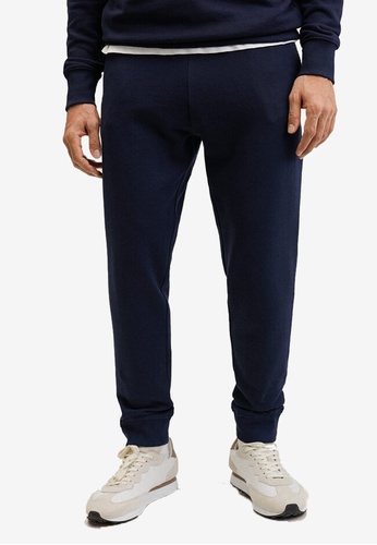 MANGO Man blue Cotton Jogger-Style Trousers 4AC8BAA2E11E61GS_1