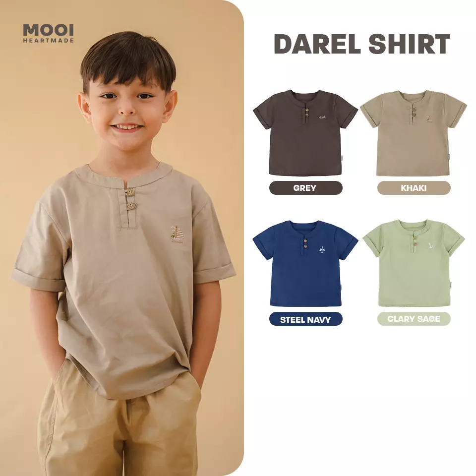 Mooi Kemeja Anak Laki-Laki Darel Shirt - Clary Sage