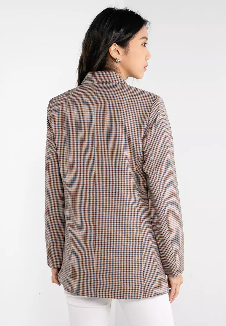 Buy ONLY Long Sleeves Loose Check Blazer Tailored 2023 Online