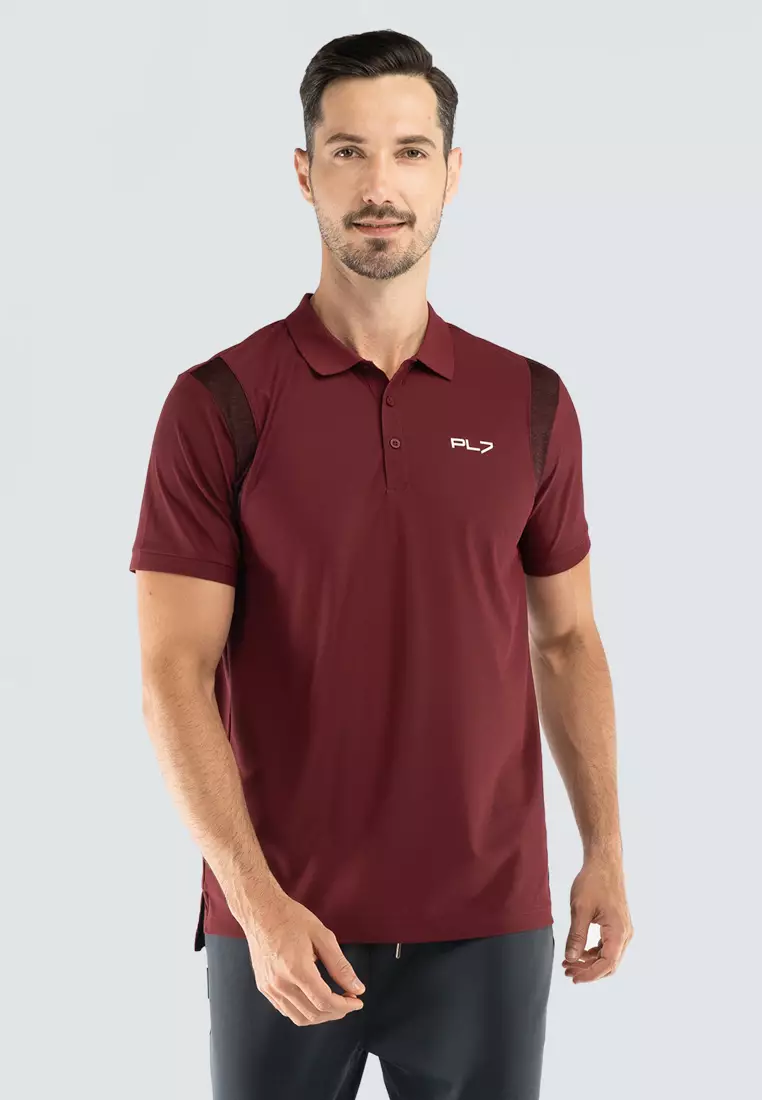 Maroon polo outfit top