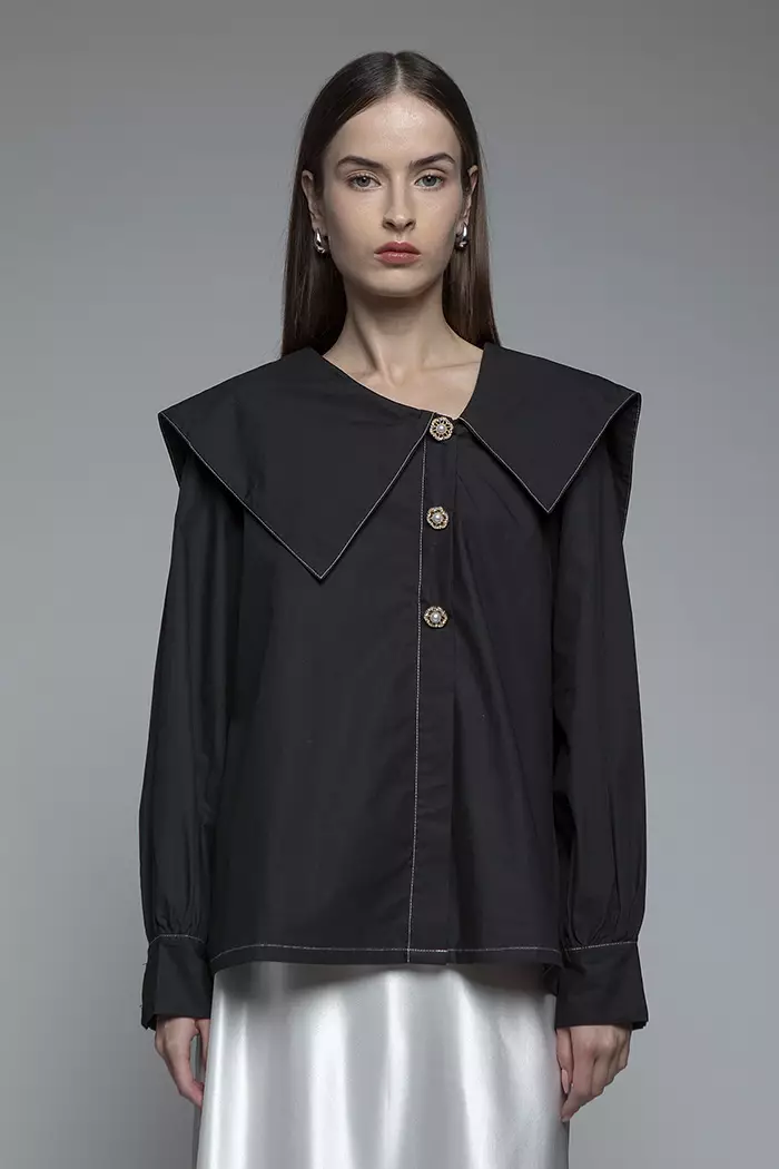 COTTONINK Studio - Atasan Kemeja Wanita Black Polar #HolidayCollection2025