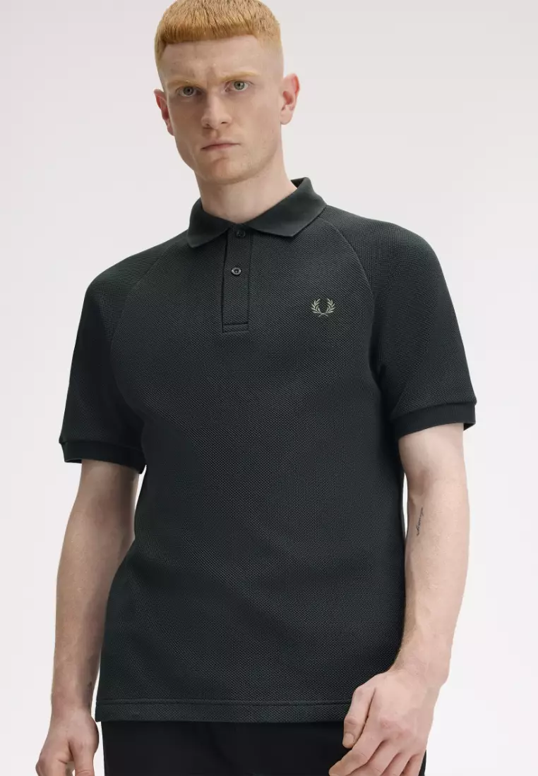 Fred Perry M9885 Textured Piqué Polo Shirt (Night Green)