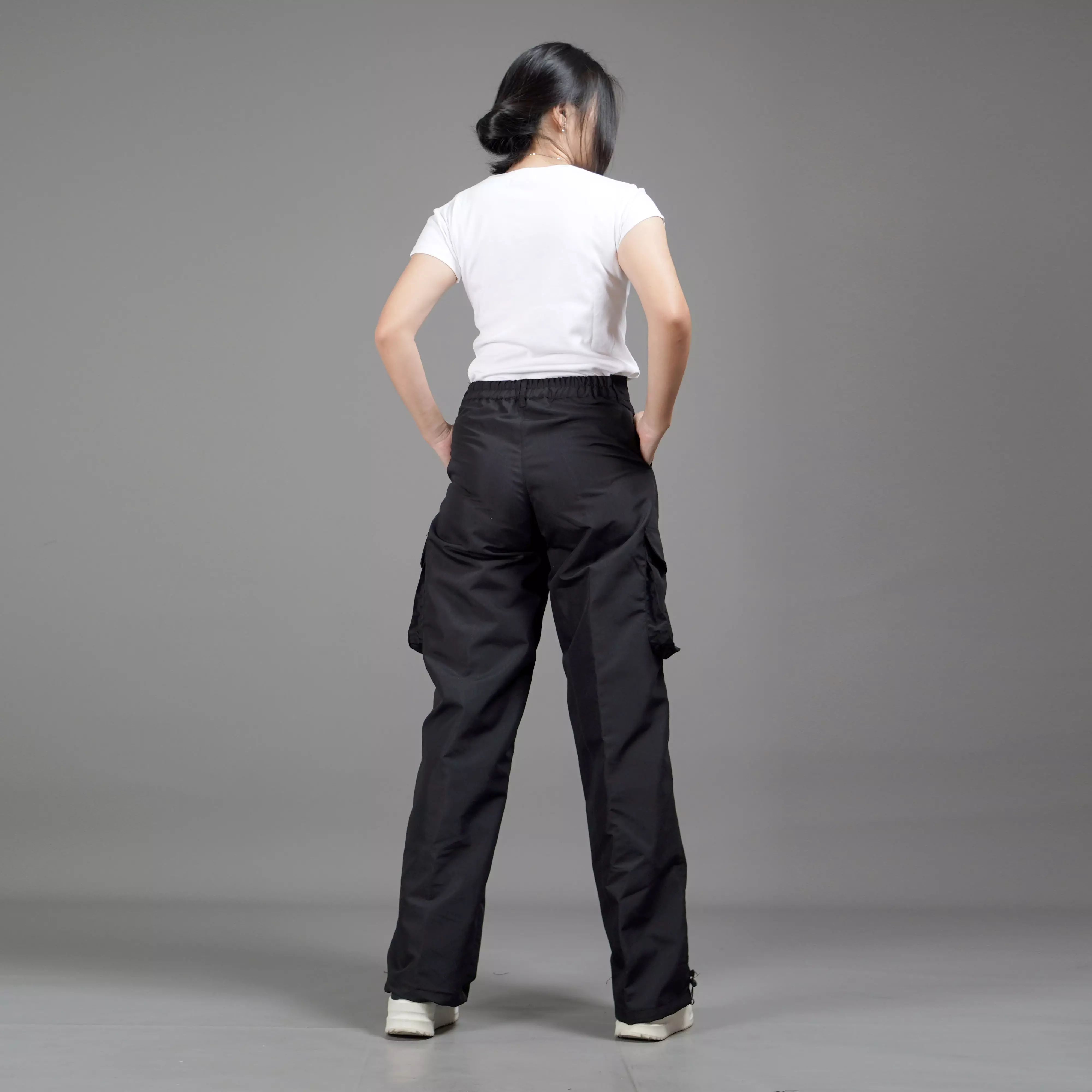  REGINA Celana Kargo Wanita Panjang Celana Kargo Parasut - HITAM