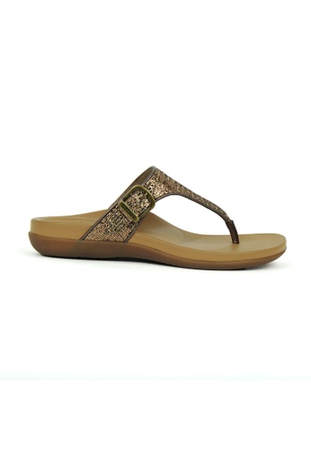 Aetrex brown Aetrex Rita Sparkle Adjustable Thong Women Sandals - Bronze EEF86SHD84A92DGS_1