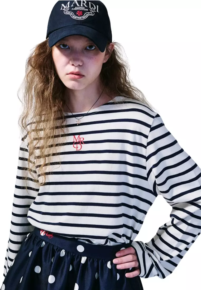 Tshirt Long Sleeve Stripe MRCD - Ivory Red