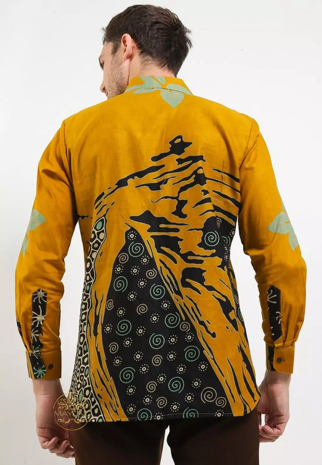 Awandirga kuning Kemeja Batik Pria Premium Slimfit Modern Lengan Panjang