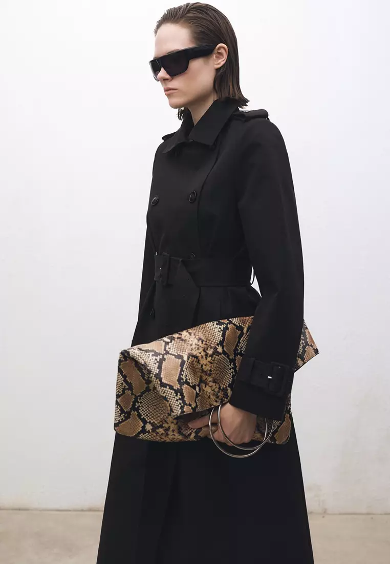 Double-Button Cotton Trench Coat